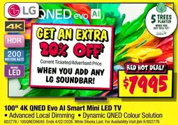 JB Hi-Fi LG 4K QNED Evo Al Smart Mini LED TV offer