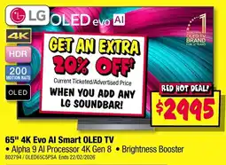 JB Hi-Fi LG 4K Evo Al Smart OLED TV offer