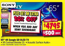 JB Hi-Fi SONY 4K Google QD OLED TV offer