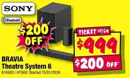 JB Hi-Fi SONY BRAVIA Theatre System 6 offer