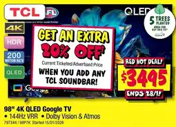 JB Hi-Fi TCL 4K QLED Google TV offer