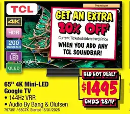 JB Hi-Fi TCL 4K Mini-LED Google TV offer