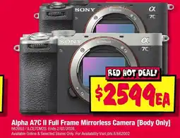 JB Hi-Fi SONY Alpha A7C II Full Frame Mirrorless Camera [Body Only] offer