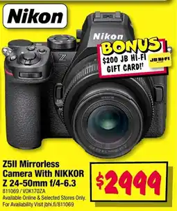 JB Hi-Fi Nikon Z5II Mirrorless Camera With NIKKOR Z f/4-6.3 offer