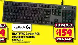 JB Hi-Fi logitech LIGHTSYNC Carbon RGB Mechanical Gaming Keyboard offer