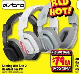 JB Hi-Fi astro Gaming A10 Gen 2 Headset For PC offer