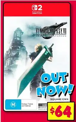 JB Hi-Fi nintendo switch FINAL FANTASY VII REMAKE INTERGRADE offer