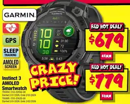 JB Hi-Fi GARMIN Instinct 3 AMOLED Smartwatch offer