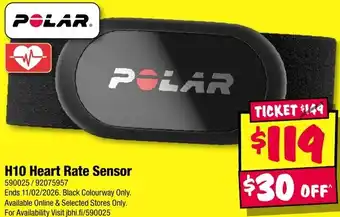 JB Hi-Fi polar H10 Heart Rate Sensor offer