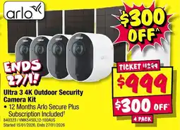 JB Hi-Fi arlo Ultra 3 4K Outdoor Security Camera Kit offer