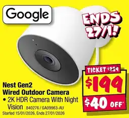 JB Hi-Fi Google Nest Gen2 Wired Outdoor Camera offer