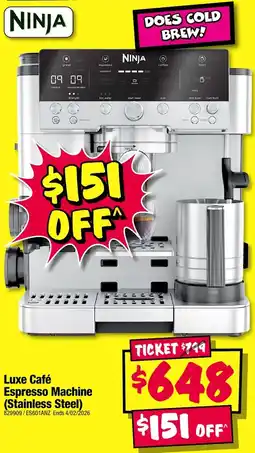 JB Hi-Fi Luxe Café Espresso Machine offer