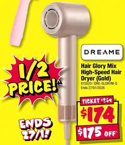 JB Hi-Fi Hair glory mix high speed hair dryer gold offer