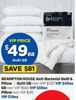 Spotlight Brampton house anti-bacterial quilt & pillow offer