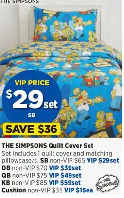 Spotlight The simpsons quilt cover set offer
