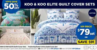 KOO & KOO ELITE Quilt Cover Sets