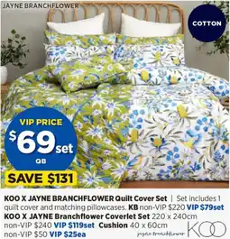 Spotlight Koo x jayne branchflower quilt cover set offer