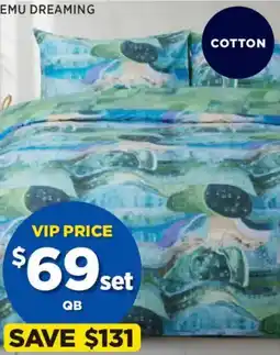 Spotlight Koo x warlukurlangu emu dreaming quilt cover set qb offer