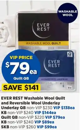 Spotlight Ever rest washable wool quilt and reversible wool underlay offer