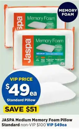 Spotlight Jaspa medium memory foam pillow offer
