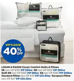 Spotlight LOGAN & MASON Classic Comfort Quilts & Pillows offer