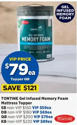 Spotlight Tontine gel infused memory foam offer