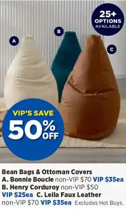 Spotlight Bean Bags & Ottoman Covers Bonnie Boucle offer