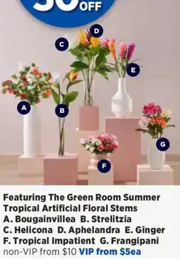 Spotlight The Green Room Summer Tropical Artificial Floral Stems offer