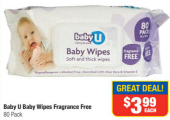 Direct Chemist Outlet Baby U Baby Wipes Fragrance Free offer