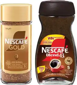 IGA Nescafé Blend 43 Instant Coffee 140‑150g or Gold 90‑100g Selected Varieties offer