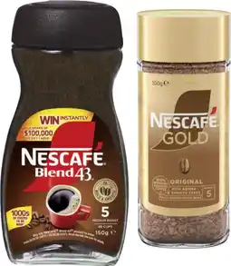 IGA Nescafé Gold 90‑100g or Blend 43 140‑150g Instant Coffee Selected Varieties offer