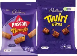 IGA Pascall Chocolate Share Bag 160‑185g or Cadbury Bitesize 120‑150g Selected Varieties offer