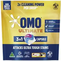 IGA OMO Laundry Capsules 28 Pack, Liquid 2 Litre or Powder 2kg Selected Varieties offer