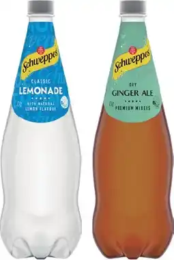 IGA Schweppes Mixers, Soft Drinks or Natural Mineral Water 1.1 Litre Selected Varieties offer