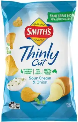 IGA Smith’s Thinly Cut Chips 175g or Smith’s Crackers 160g Selected Varieties offer