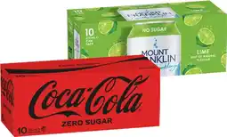 IGA Coca‑Cola, Sprite or Mount Franklin Lightly Sparkling Water 10x375mL Selected Varieties offer