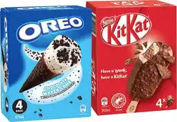 IGA Nestlé Kit Kat or Oreo Ice Cream 4 Pack Selected Varieties offer