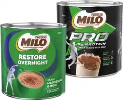 IGA Nestlé Milo PRO or Milo Restore Overnight 440g offer