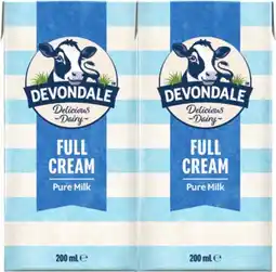 IGA Devondale Full Cream or Extra Light Long Life Milk 6x200mL offer