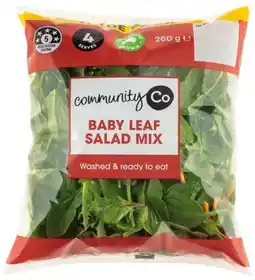 IGA Community Co Baby Leaf Mix or Spinach Big Bag 260g offer