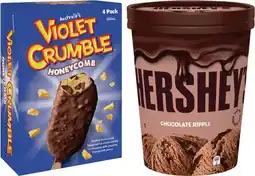 IGA Violet Crumble, Hershey’s or Reese’s Ice Cream 1 Litre or 4 Pack Selected Varieties offer