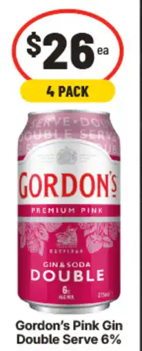 IGA Gordon's Pink Gin Double Serve 6% offer