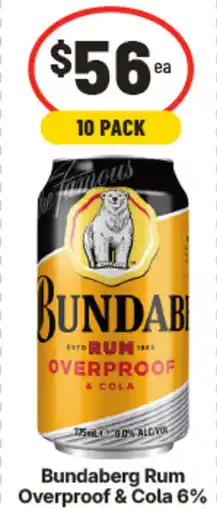 IGA Bundaberg Rum Overproof & Cola 6% offer