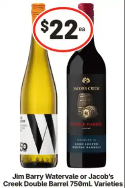IGA Jim Barry Watervale or Jacob's Creek Double Barrel offer