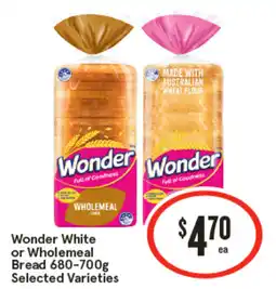 IGA Wonder White or Wholemeal Bread offer
