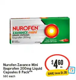IGA NUROFEN ZAVANCE mini Ibuprofen Liquid Capsules offer