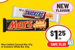 IGA Mars Salted Caramel Bar or Snickers White Bar offer