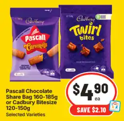 IGA Pascall Chocolate Share Bag or Cadbury Bitesize offer