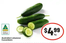 IGA Australian Lebanese Cucumbers offer