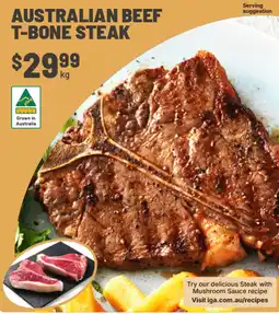 IGA AUSTRALIAN BEEF T-BONE STEAK offer